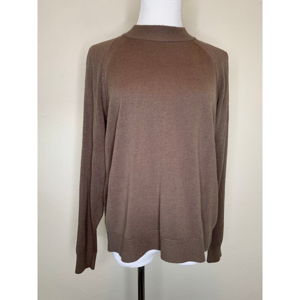 Vintage Light Brown Mock Neck Classic Sweater Sz XL Design Originals